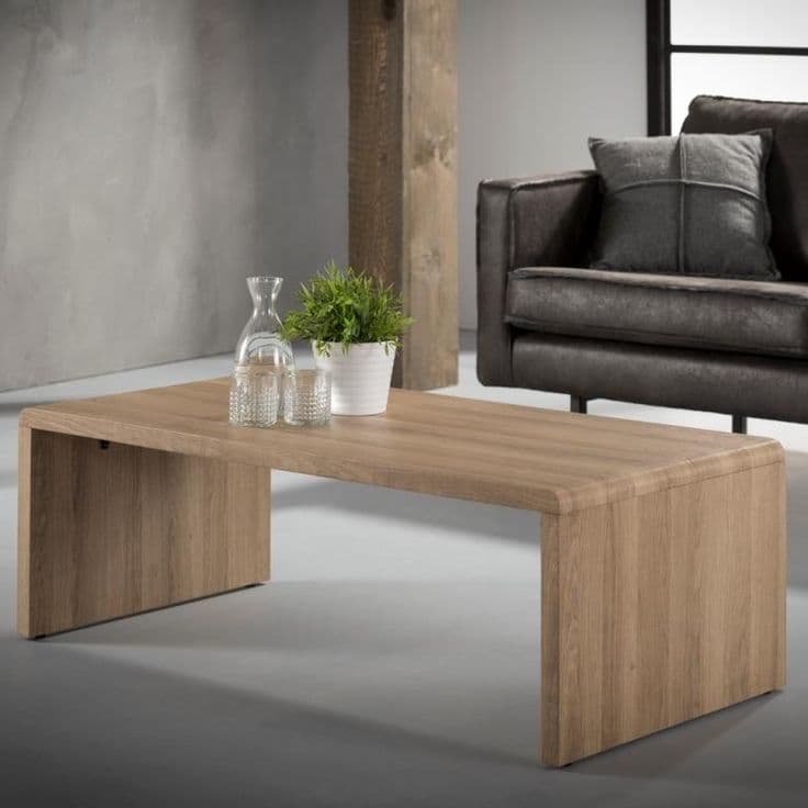 ترابيزة قهوة مودرن مستطيلة خشبية – 90 سم